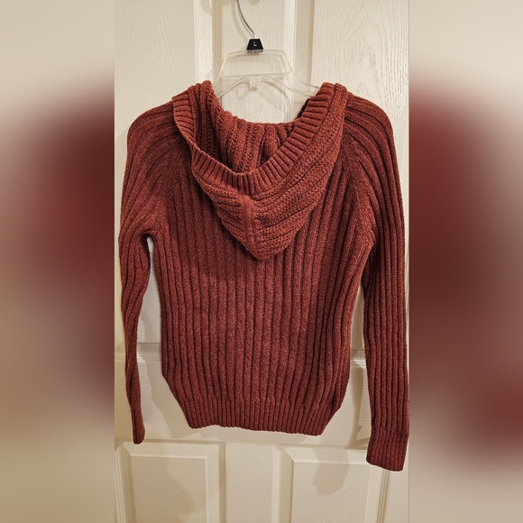 🧡🤎Women's Burnt Orange Hooded Sweater - Picture 4 of 4